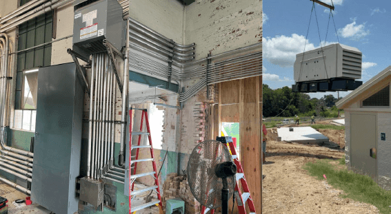 Electrical and Hydraulic Conduits in Powerhouse, and Generator Being Set in Place